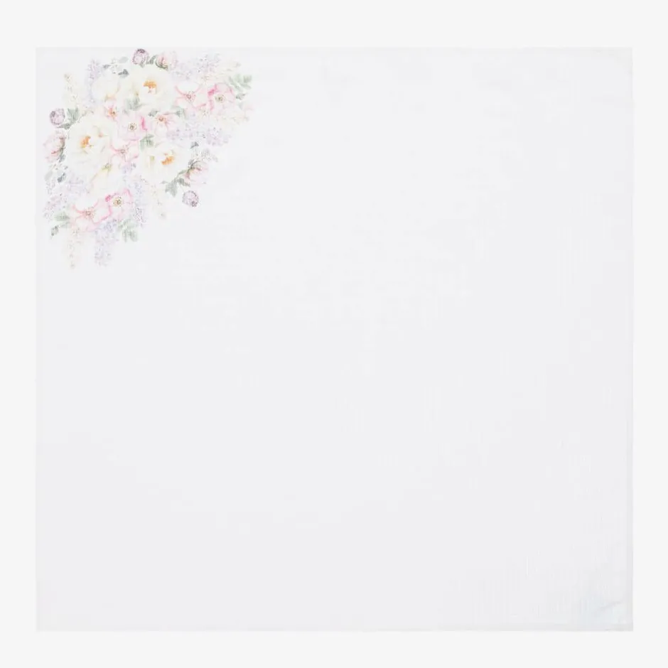 Sofija White Floral Muslin Cloths (2 Pack) Sale