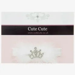 Cute Cute White Fur & Diamanté Headband Discount