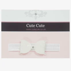 Cute Cute White Glitter Bow Headband New