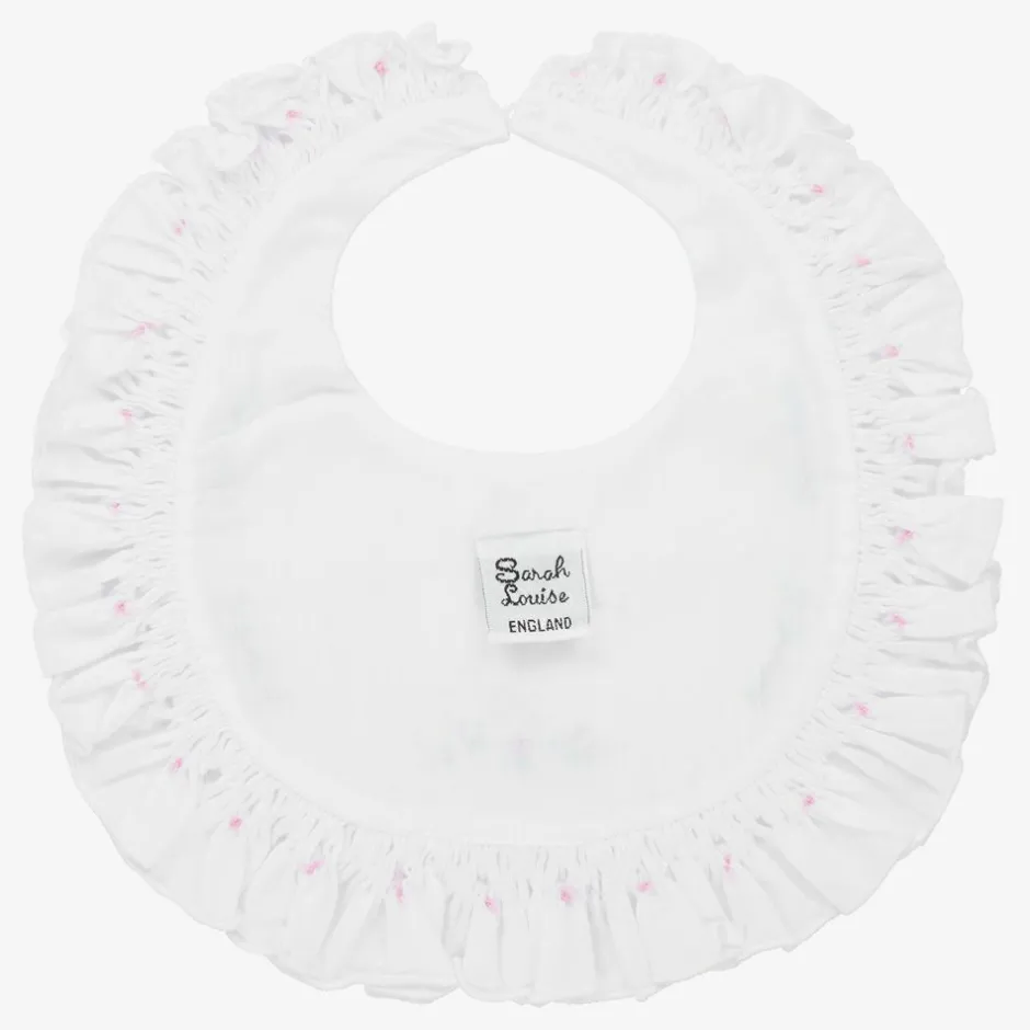 Sarah Louise White Hand-Smocked Baby Bib Online