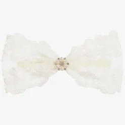Cute Cute White Lace Bow Headband (24cm) New