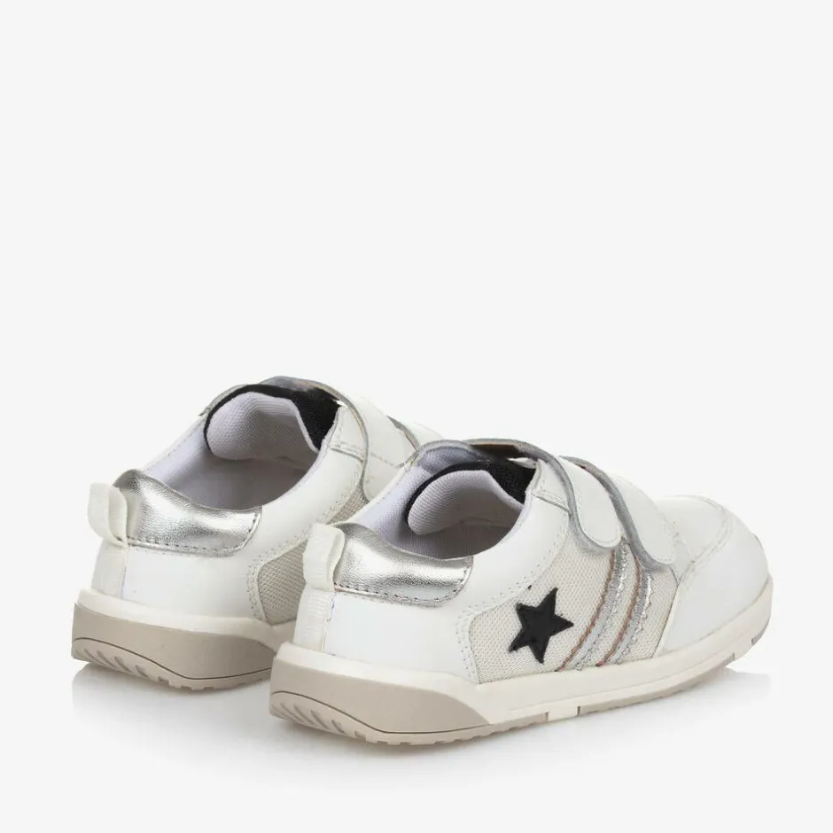 Old Soles White Leather & Mesh Velcro Trainers Discount