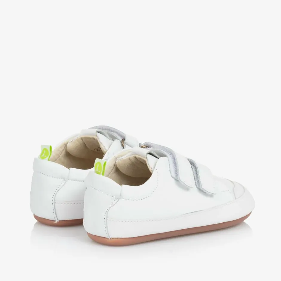 Tip Toey Joey White Leather Baby Trainers New