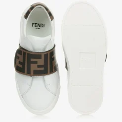 Fendi White Leather FF Trainers Sale