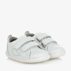 Bobux White Leather First-Walker Baby Trainers New
