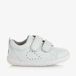 Bobux White Leather First-Walker Baby Trainers New