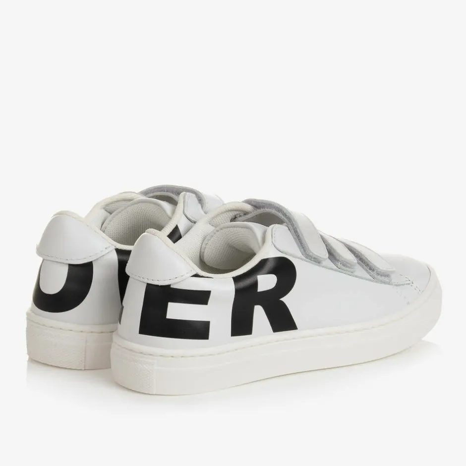 Moncler Enfant White Leather Logo Trainers Best
