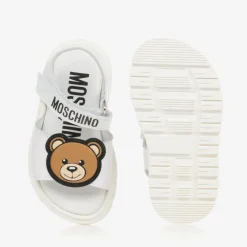 Moschino Kid-Teen White Leather Teddy Bear Baby Sandals Best