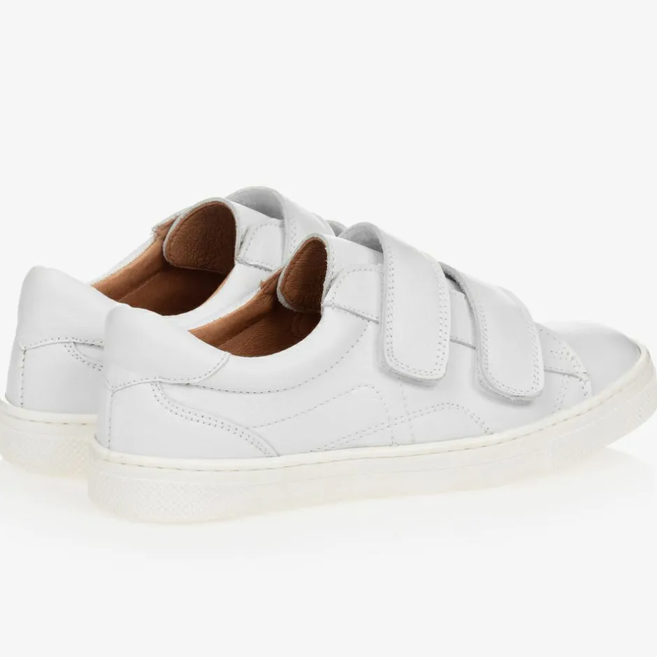 Childrens Classics White Leather Trainers Hot