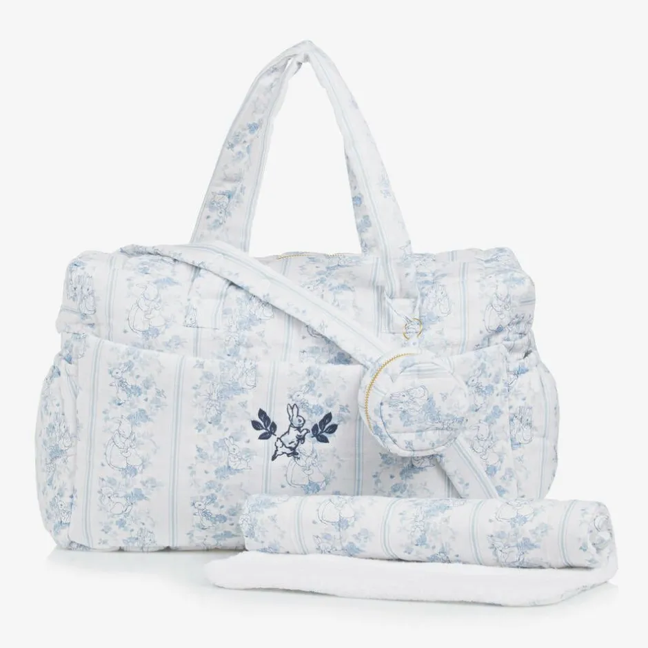 Peter Rabbit™ by Childrensalon White Linen & Cotton Changing Bag (42cm) New