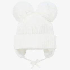 Sätila of Sweden White Minnie Double Pom-Pom Hat Discount