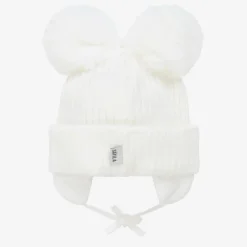 Sätila of Sweden White Minnie Double Pom-Pom Hat Discount