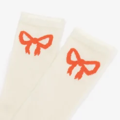 Mini Rodini White Organic Cotton Bow Socks