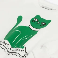 Mini Rodini White Organic Cotton Cat Print Sweatshirt Clearance