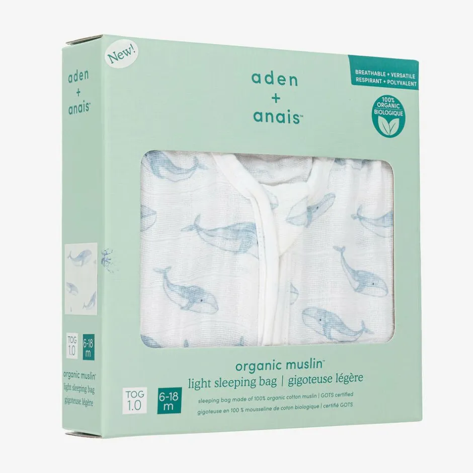 aden + anais White Organic Cotton Sleeping Bag New