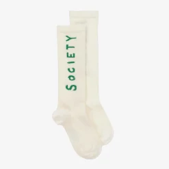 Mini Rodini White Organic Cotton Society Socks New