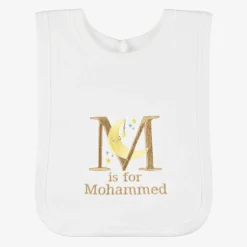 Paint My Dreams White Personalised 'M' Initial Bib