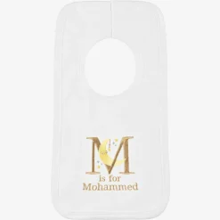Paint My Dreams White Personalised 'M' Initial Bib