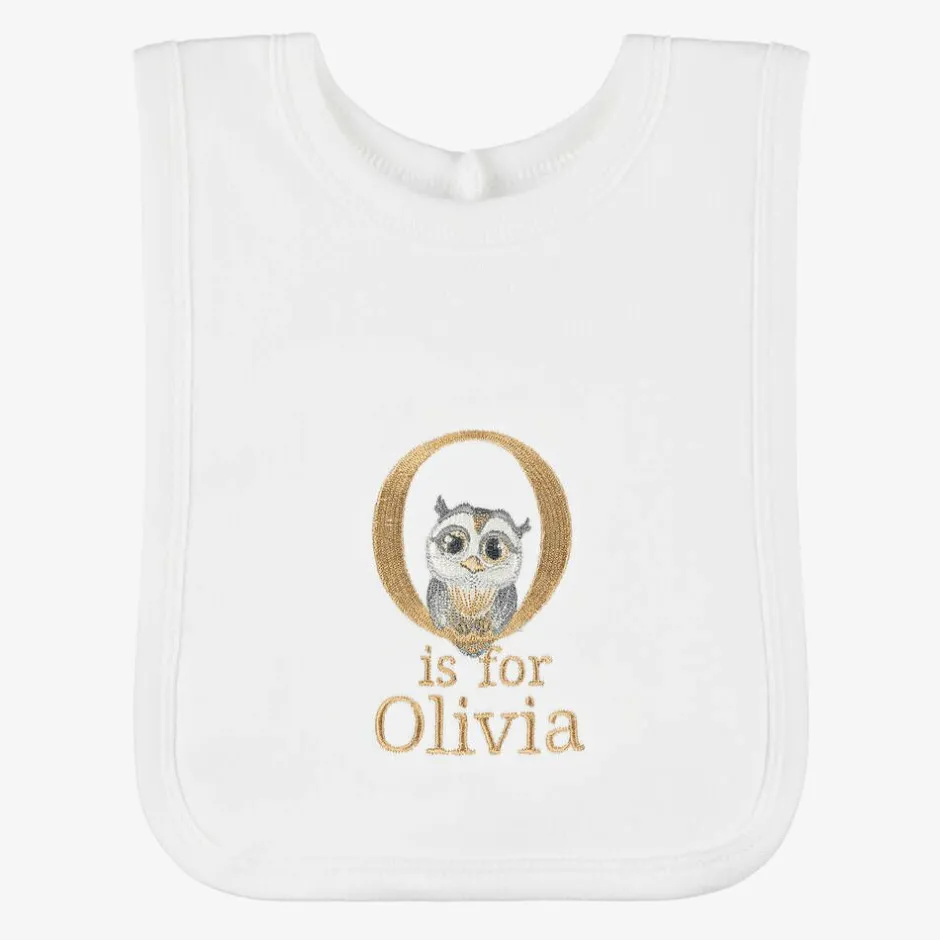Paint My Dreams White Personalised 'O' Initial Bib New