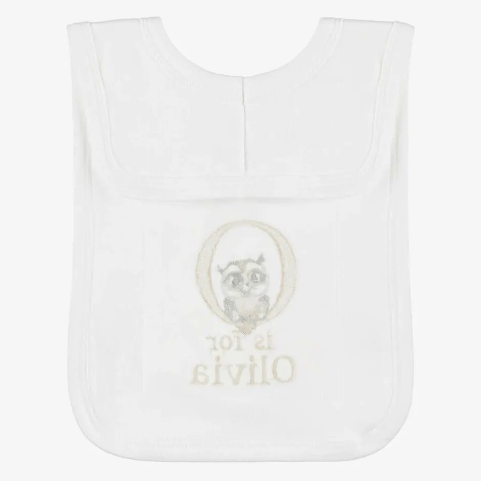 Paint My Dreams White Personalised 'O' Initial Bib New