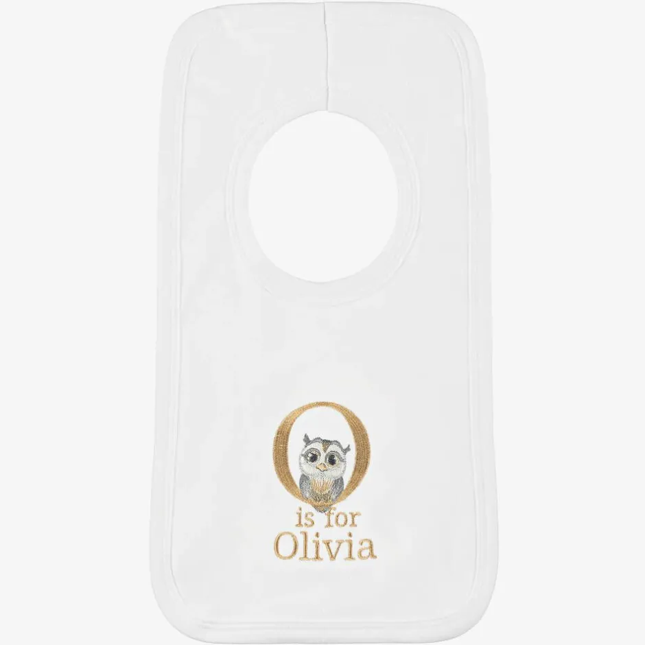 Paint My Dreams White Personalised 'O' Initial Bib New