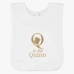 Paint My Dreams White Personalised 'Q' Initial Bib