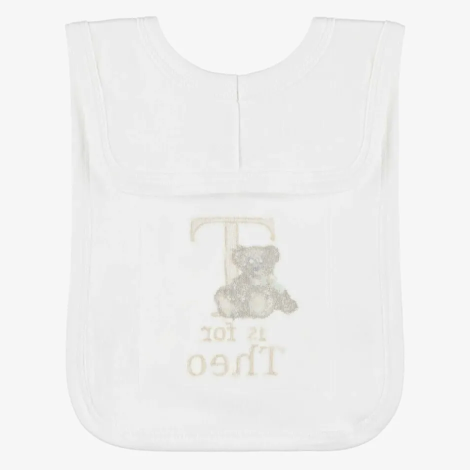 Paint My Dreams White Personalised 'T' Initial Bib Online