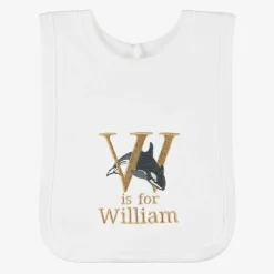 Paint My Dreams White Personalised 'W' Initial Bib