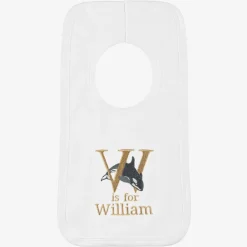 Paint My Dreams White Personalised 'W' Initial Bib