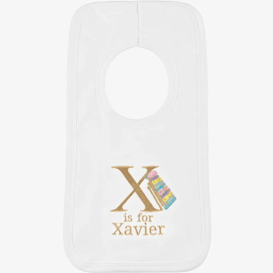 Paint My Dreams White Personalised 'X' Initial Bib Discount