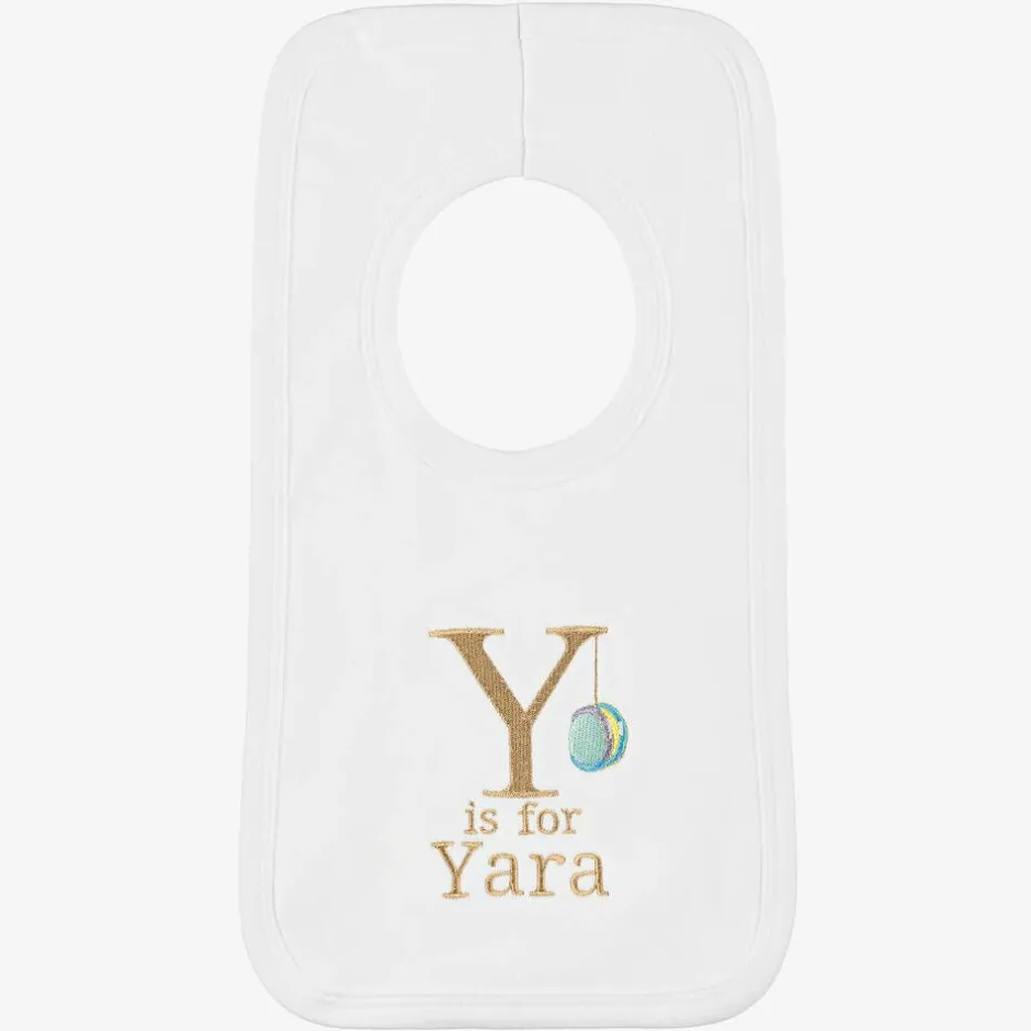 Paint My Dreams White Personalised 'Y' Initial Bib Hot
