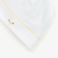 Kissy Kissy White Pima Cotton Bee Hive Baby Hat Best
