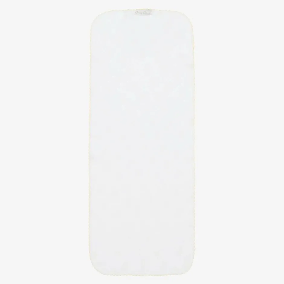 Kissy Kissy White Pima Cotton Cheery Chicks Burp Cloth (49cm) Hot