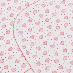 Kissy Kissy White Pima Cotton Heartfelt Hearts Blanket (73cm)