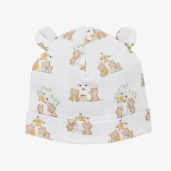 Kissy Kissy White Pima Cotton Honey Bear Cubs Hat Online