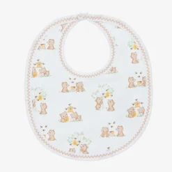 Kissy Kissy White Pima Cotton Honey Bear Cubs Bib Discount