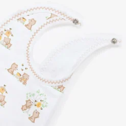 Kissy Kissy White Pima Cotton Honey Bear Cubs Bib Discount