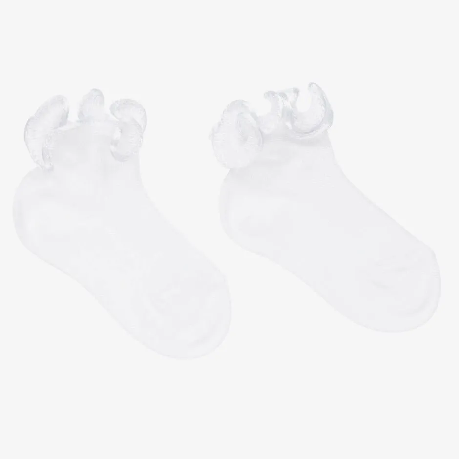 Story Loris White Ruffle Baby Socks Sale