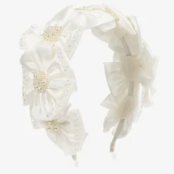 Sienna Likes To Party White Satin Flower Hairband Outlet
