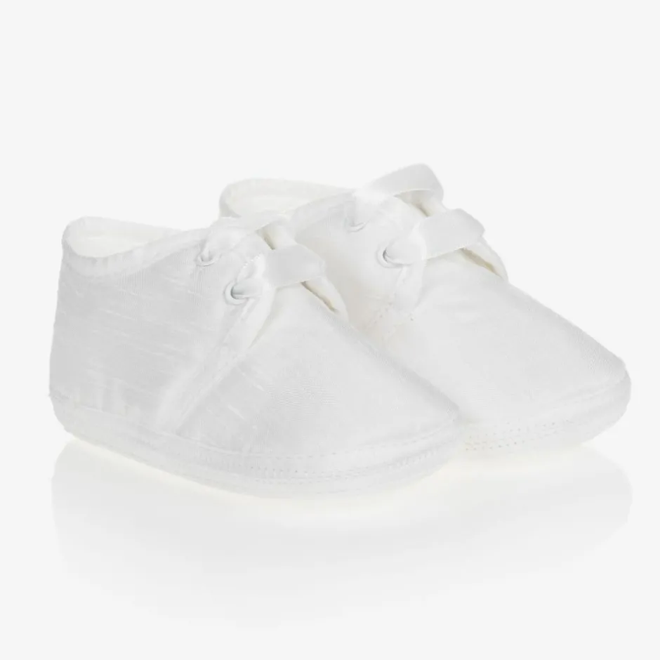Early Days White Silk Pre-Walker Shoes Discount