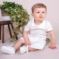 Early Days White Silk Pre-Walker Shoes Discount