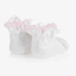 Sarah Louise White Smocked Baby Booties Discount