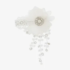 Cute Cute White Swarovski Hairclip (6cm) New