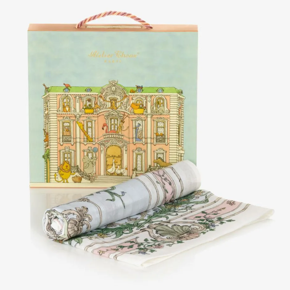 Atelier Choux Paris White Tapestry Swaddle (97cm) Discount