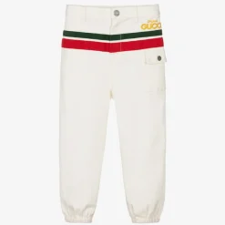 Gucci White Web Stripe Denim Jeans Discount