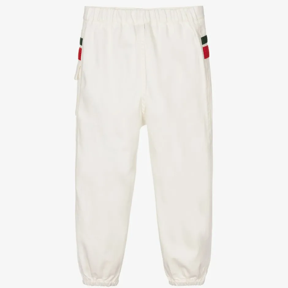 Gucci White Web Stripe Denim Jeans Discount