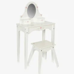 Bigjigs White Wooden Dressing Table & Stool Set (95cm) Outlet