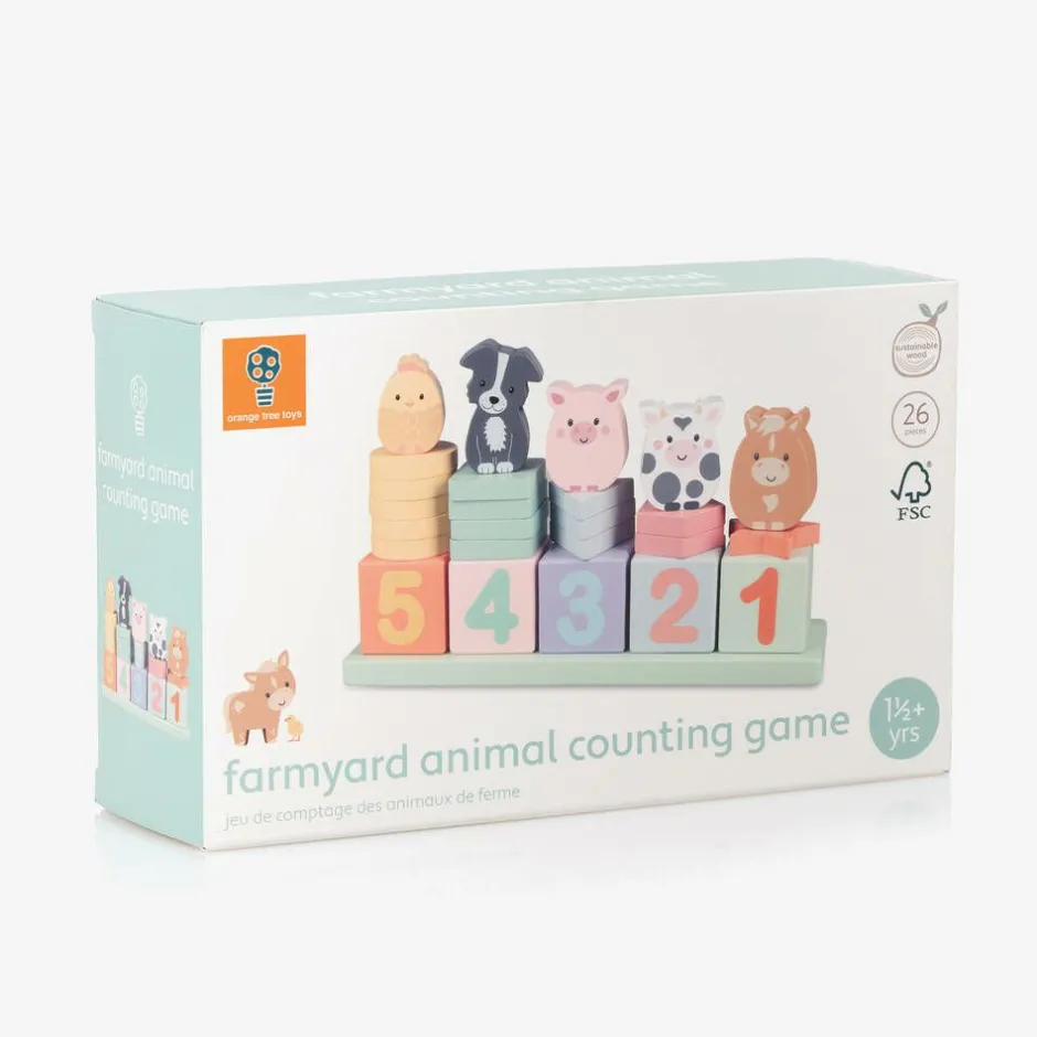 Orange Tree Toys Wooden Farmyard Animal Counting Game (25cm) Sale