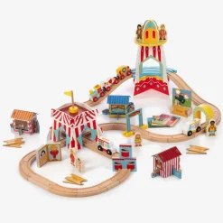 Bigjigs Wooden Fun Fair Train Set (90cm) Outlet