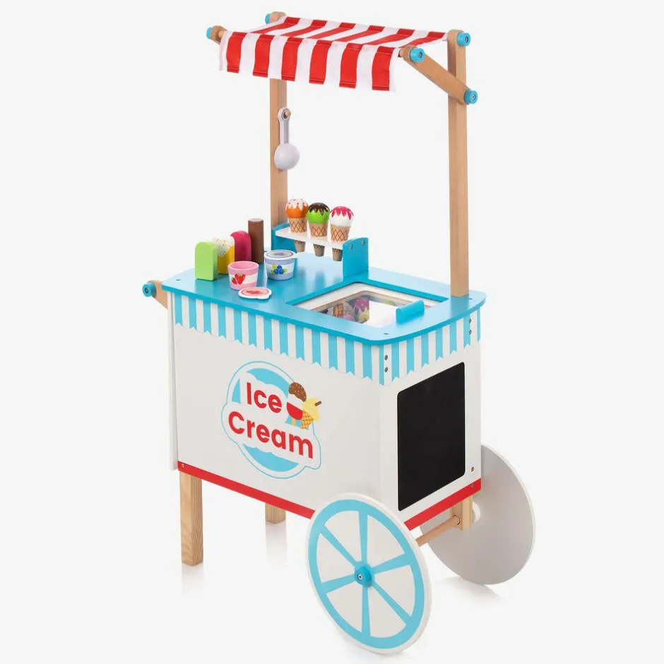 Bigjigs Wooden Ice Cream Cart Play Set (100cm) Discount